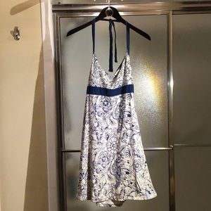 Teal above knee halter dress